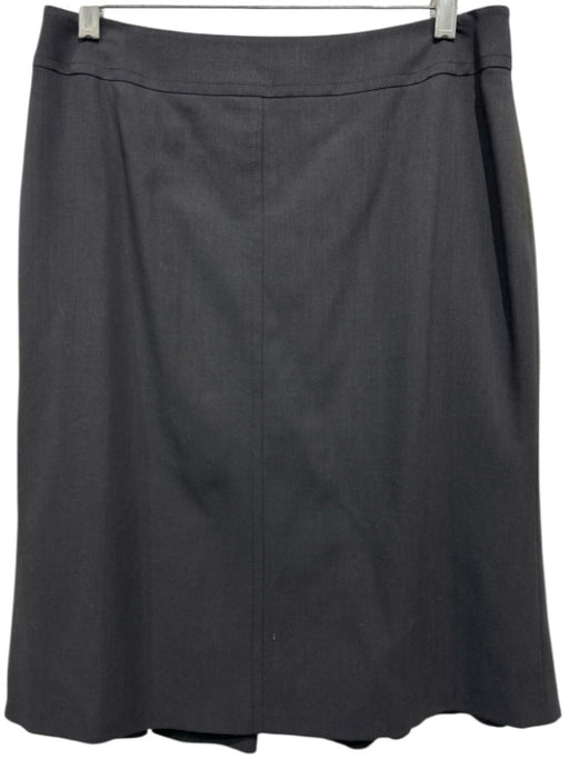 Akris Size 6 Dark Gray Wool Back Zip A Line Knee length Skirt Dark Gray / 6