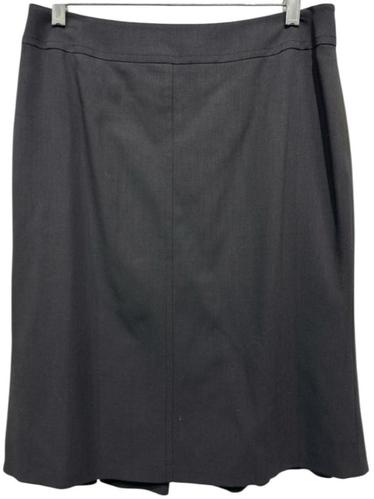 Akris Size 6 Dark Gray Wool Back Zip A Line Knee length Skirt Dark Gray / 6
