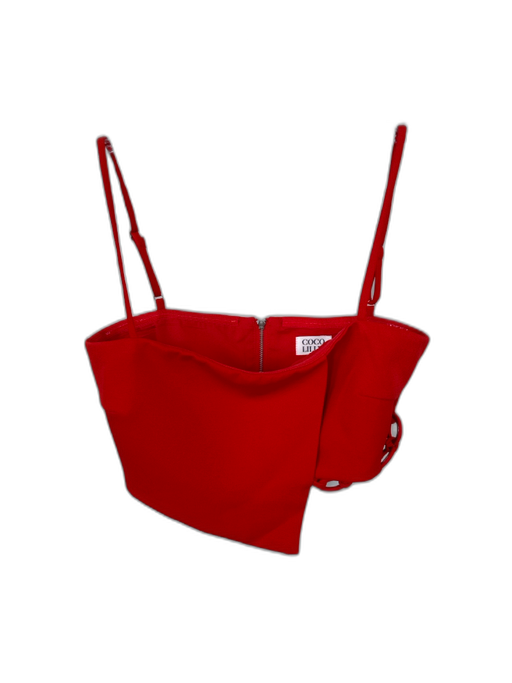 Size S Red Polyester Chain Detail Spaghetti Strap Skirt Set Red / S