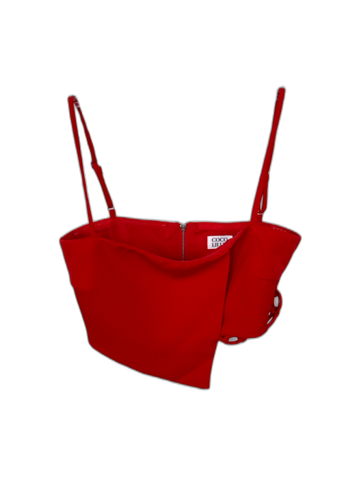 Size S Red Polyester Chain Detail Spaghetti Strap Skirt Set Red / S