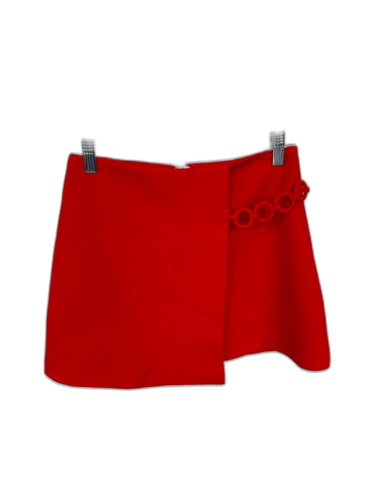 Size S Red Polyester Chain Detail Spaghetti Strap Skirt Set Red / S