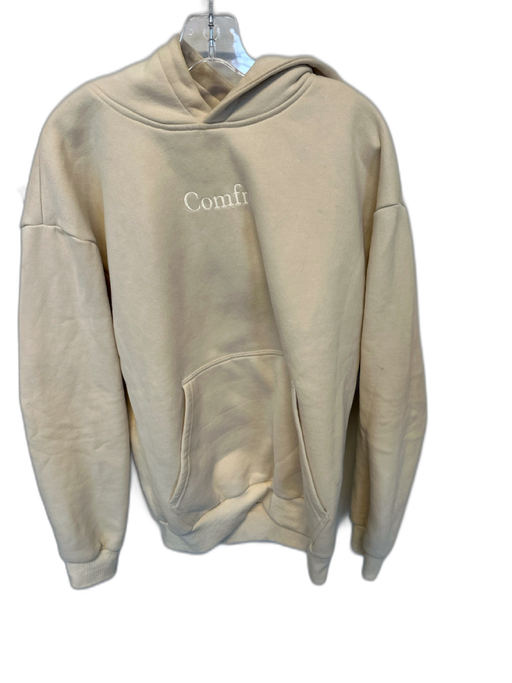 Comfrt Size M Cream Cotton Blend Kangaroo Pocket Athletic Hoodie Cream / M
