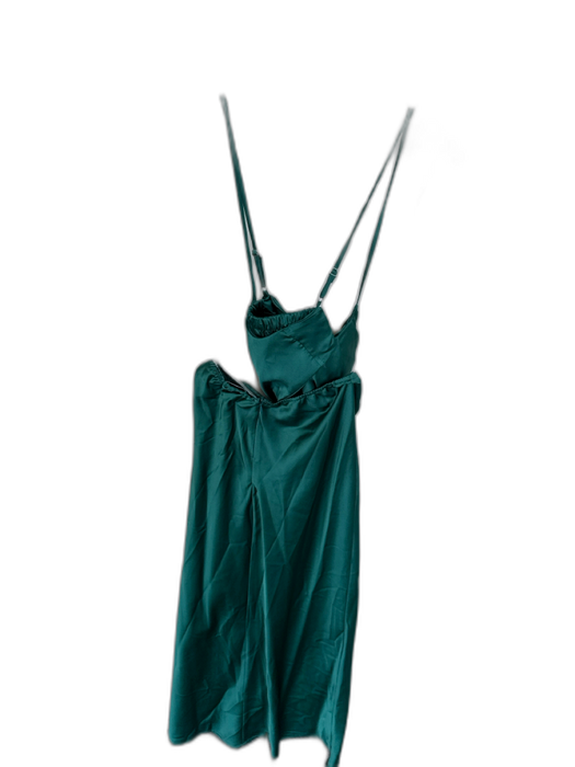 Hello Molly Size S Forest Green Polyester Spaghetti Strap Open Back Gown Forest Green / S