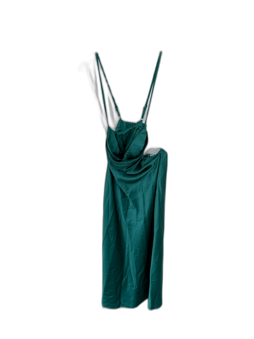 Hello Molly Size S Forest Green Polyester Spaghetti Strap Open Back Gown Forest Green / S