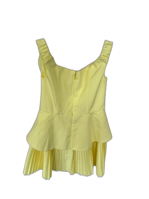 Showpo Size 4 Yellow Cotton Blend Sleeveless Acordian Pleated Back Zip Dress Yellow / 4