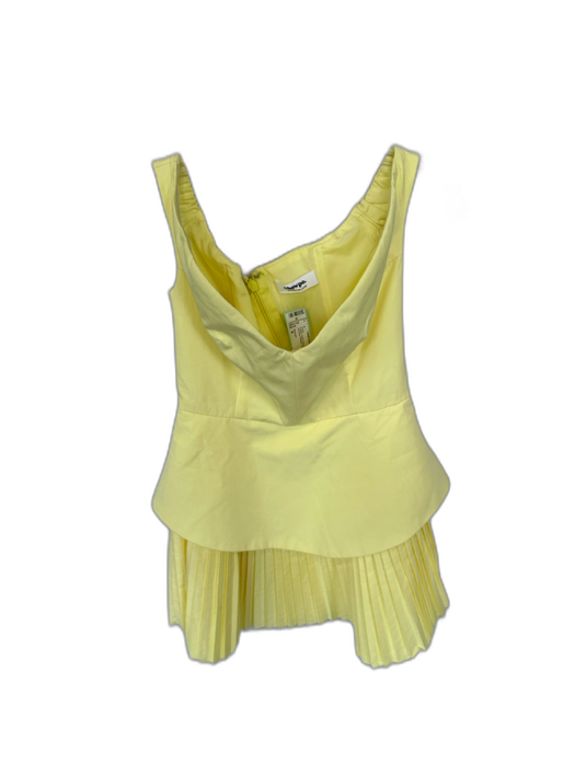 Showpo Size 4 Yellow Cotton Blend Sleeveless Acordian Pleated Back Zip Dress Yellow / 4