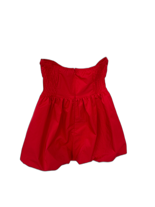 Princess Polly Size 4 Red Polyester Strapless Back Zip Bubble Hem Dress Red / 4