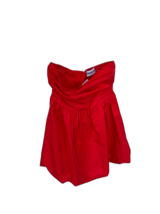 Princess Polly Size 4 Red Polyester Strapless Back Zip Bubble Hem Dress Red / 4