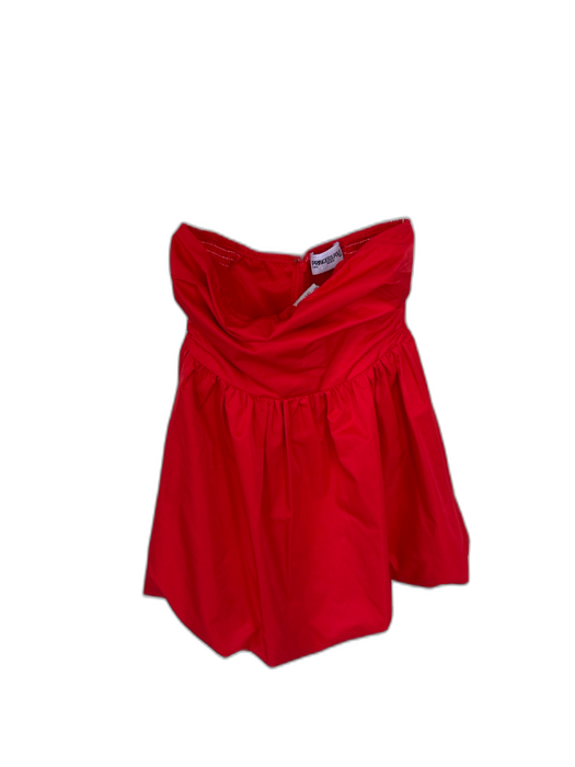 Princess Polly Size 4 Red Polyester Strapless Back Zip Bubble Hem Dress Red / 4