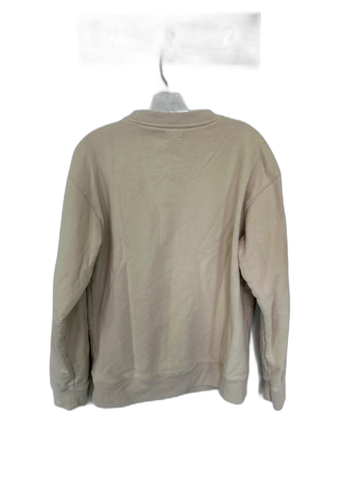 Size M Taupe Cotton Long Sleeve Crew Neck Sweatshirt Taupe / M