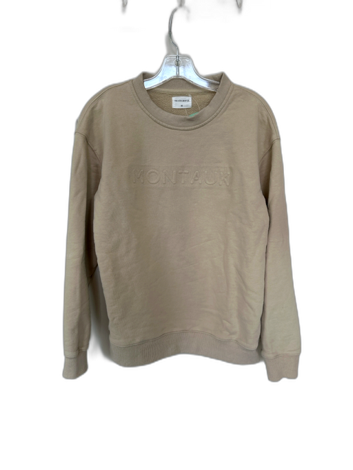 Size M Taupe Cotton Long Sleeve Crew Neck Sweatshirt Taupe / M