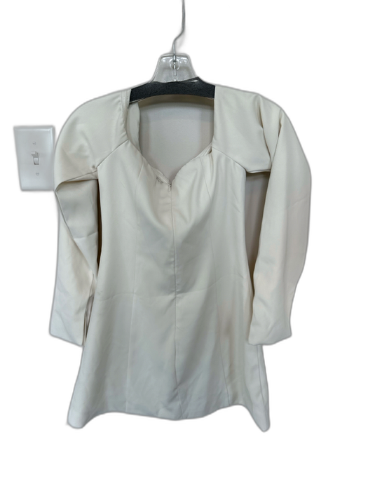 Peppermayo Size 4 Ivory Polyester Off Shoulder Long Sleeve Buttons Dress Ivory / 4