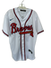 Nike Size L White, Red & Blue Polyester Braves Jersey Men's Shirt White, Red & Blue / L