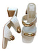 Dolce Vita Shoe Size 8 Cream & Gold Leather Block Heel Gold detail Sandals Cream & Gold / 8