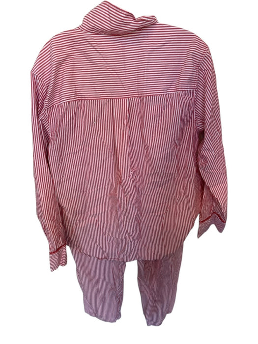 J. Crew Size M Red & White Cotton Drawstring Striped Pants Long Sleeve Pajamas Red & White / M