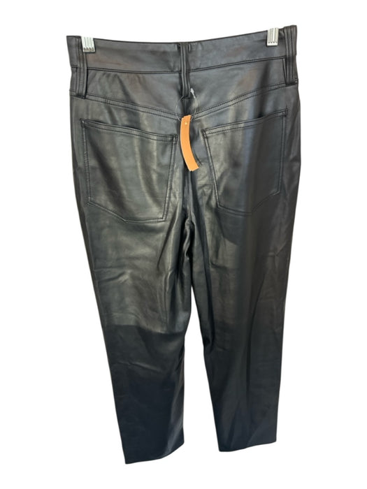 Madewell Size 26 Black Vegan Leather High Waist Wide Leg Cropped Pants Black / 26