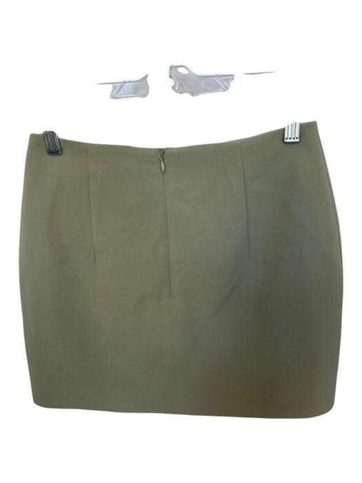 Showpo Size 4 Sage green Polyester Blend Back Zip Mini Skirt Sage green / 4