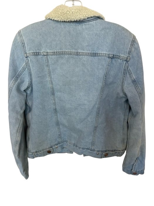 Levi's Size S Light Wash & White Cotton Faux Shearling lined Denim Jacket Light Wash & White / S