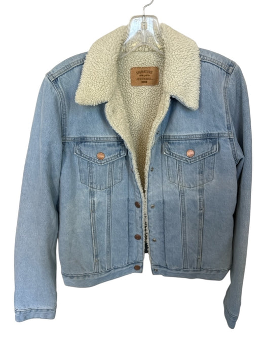 Levi's Size S Light Wash & White Cotton Faux Shearling lined Denim Jacket Light Wash & White / S