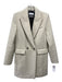 Mango Size XS Cream White Polyester Blend Lapel Detail Double Breast Coat Cream White / XS