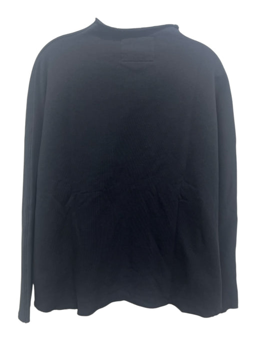 Frank & Eileen Size S Black Cotton Dolman Sleeve Mock Neck Raw Hem Top Black / S