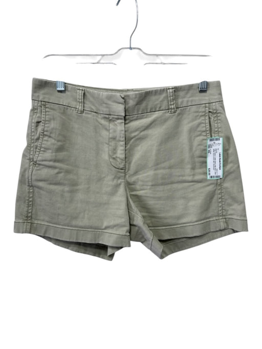 J. Crew Size XS Pale Green Cotton Blend Mid Rise seam detail Zip & Hook Shorts Pale Green / XS