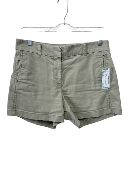 J. Crew Size XS Pale Green Cotton Blend Mid Rise seam detail Zip & Hook Shorts Pale Green / XS