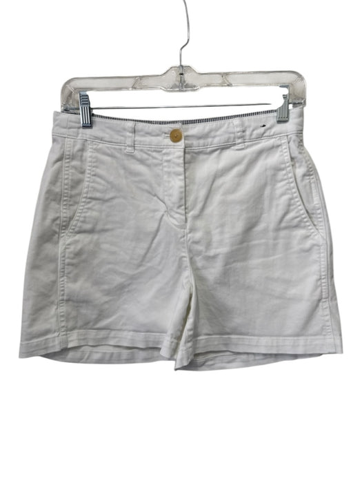 J. Crew Size XS White Cotton Blend High Rise Side Pockets Zip & Button Shorts White / XS
