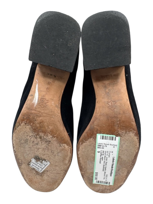 Loeffler Randall Shoe Size 9 Black Suede Almond Toe Short Block Heel Pumps Black / 9