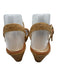 Stuart Weitzman Shoe Size 8.5 Tan Brown Leather Woven Wedge Ankle Strap Sandals Tan Brown / 8.5