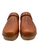 Troentorp Shoe Size 39 Cognac Brown Leather Wood Sole Slip On Clogs Cognac Brown / 39