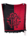 Roberto Cavalli Red & Black Wool Blend Finland Fox Fur Animal Print Logo scarf Red & Black / One Size