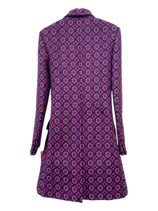 Miu Miu Size 40 Purple & Orange print Wool Blend Abstract Floral 5 Buttons Coat Purple & Orange print / 40