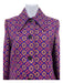 Miu Miu Size 40 Purple & Orange print Wool Blend Abstract Floral 5 Buttons Coat Purple & Orange print / 40