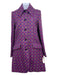 Miu Miu Size 40 Purple & Orange print Wool Blend Abstract Floral 5 Buttons Coat Purple & Orange print / 40