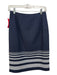 Boss Hugo Boss Size 2 Navy Blue & White Cotton Blend Striped Woven Skirt Navy Blue & White / 2