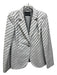 Emporio Armani Size 44 Silver & White Poly Blend Blazer Metallic Thread Jacket Silver & White / 44