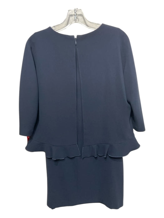 Emporio Armani Size 38 Navy Blue Polyester Pop Over Ruffle Detail Dress Navy Blue / 38