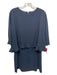 Emporio Armani Size 38 Navy Blue Polyester Pop Over Ruffle Detail Dress Navy Blue / 38