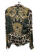 Just Cavalli Size 42 Black, green & yellow Polyester Animal Print Button Up Top Black, green & yellow / 42