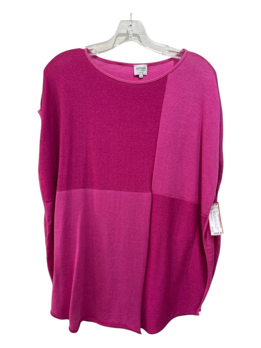 Armani Collezioni Size 4 Hot pink Cotton Blend Color & Fabric Block Boxy Top Hot pink / 4