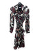 Salvatore Ferragamo Size 40 Purple, White & Black Silk Leaf Print Pockets Dress Purple, White & Black / 40