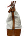 Etro Cream & Brown Canvas Leather 2 handles Embroidered Zip Close Bag Cream & Brown / M