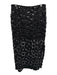 English Factory Size M Black Polyester Blend Floral Beaded & Sequined Midi Skirt Black / M