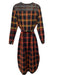 Billy Reid Size S Black, Orange & Yellow Cotton Plaid Zip Front Dress Black, Orange & Yellow / S