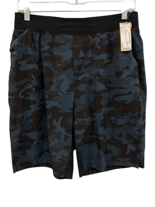 Lululemon Size M Blue & Black Polyester Camoflage Men's Shorts Blue & Black / M