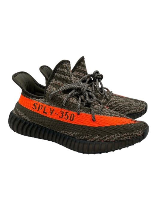 YEEZY Shoe Size 9.5 Like New Gray & Orange Synthetic Solid Sneaker Men's Shoes 9.5