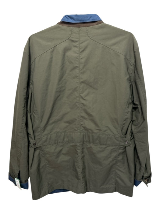 Peter Millar Size M Olive Synthetic Solid Zip UP Button up Men's Jacket Olive / M