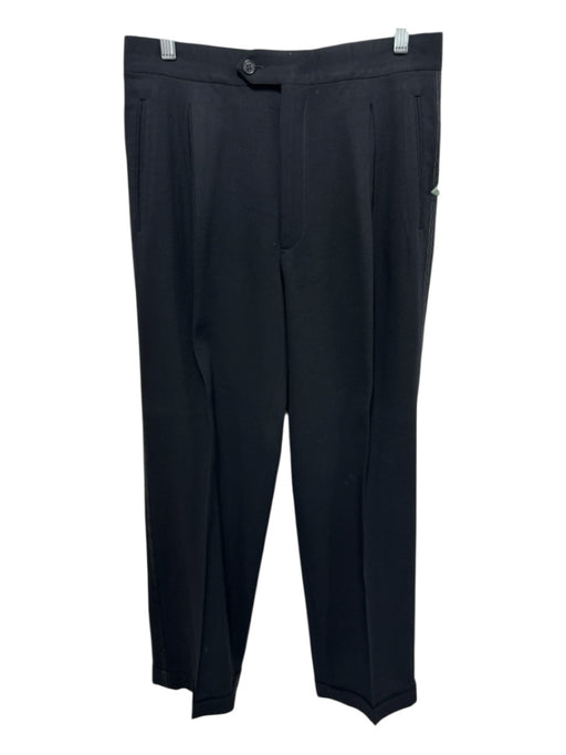 No Brand Size Est 30 Black Wool Blend Solid Dress Men's Pants Black / Est 30