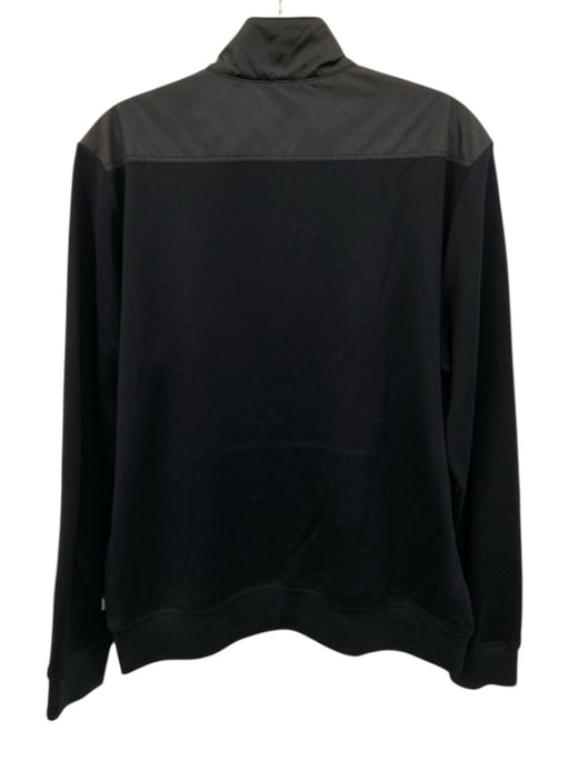 Boss Size M Navy Cotton Blend Solid Quarter Zip Sweatshirt Long Sleeve Shirt Navy / M